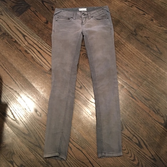 Free people gray corduroy skinny jeans 26