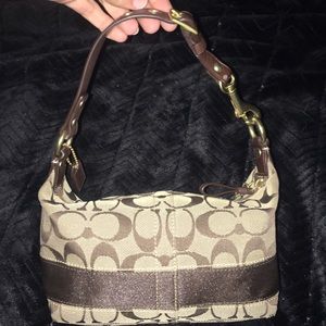 COACH Small Signature Striped Handbag