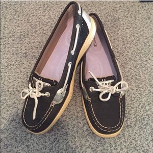 Black and Silver Sperrys