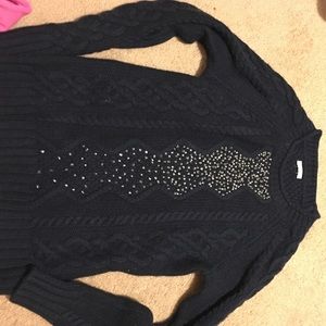 NWOT J. Crew blue beaded sweater. Size small