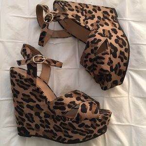 Cheetah print wedges
