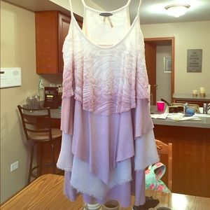Buckle Gimmicks by BKE lilac layered lace tank SM