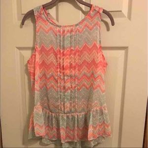 Zip Up Back Peplum Top