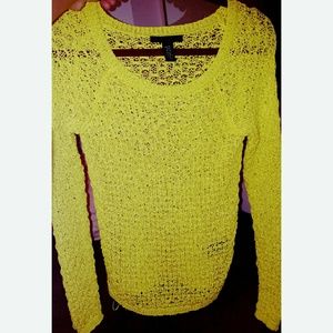 Brand new yellow mesh top