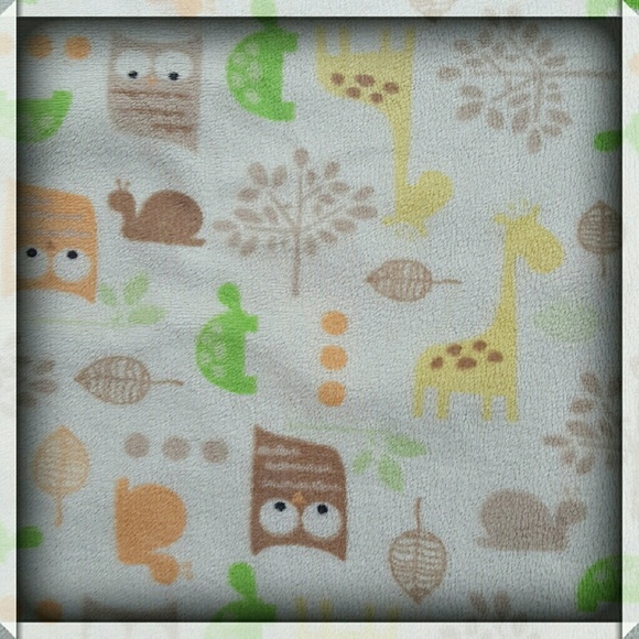 Chick Pea Green Safari Animals Theme Baby Blanket