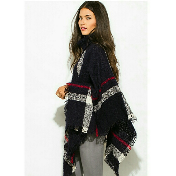 PLAID PONCHO - Picture 2 of 3