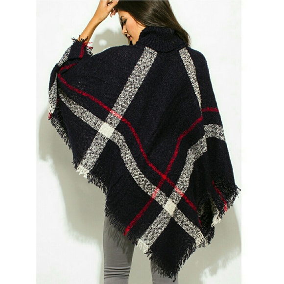 PLAID PONCHO - Picture 3 of 3