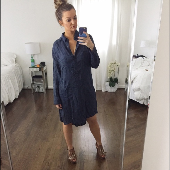 Free People Dresses & Skirts - Free People navy pinstripe hi low dress