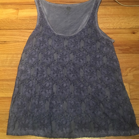 A soft blue floral tank top