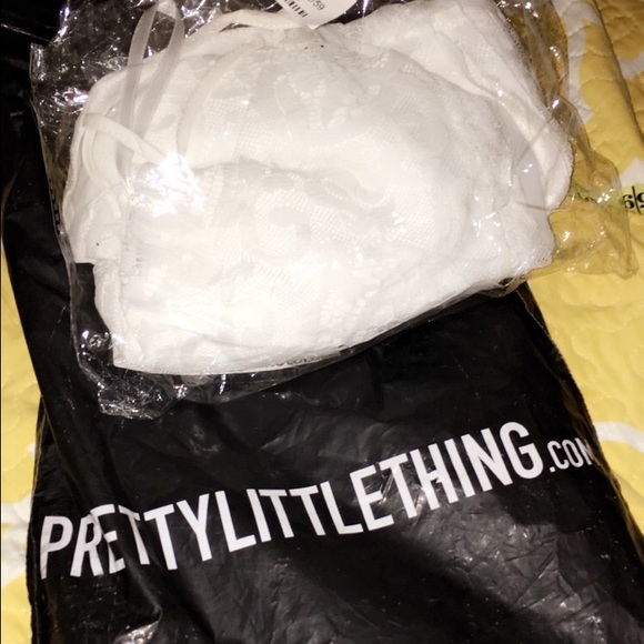 PLT "Elora White Cross Back Lace Mini Dress" - Picture 2 of 3