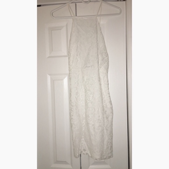 PLT "Elora White Cross Back Lace Mini Dress" - Picture 3 of 3