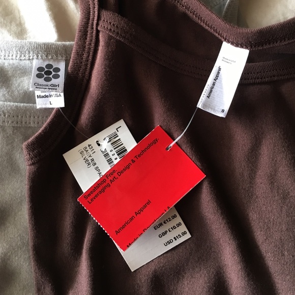 2 AMERICAN APPAREL TANK TOPS - Picture 4 of 4