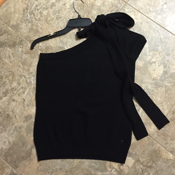 Chanel One Shoulder Cashmere Sweater