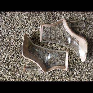 Perspex Peep Toe Heels