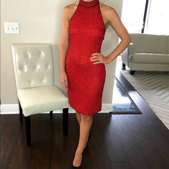 Dresses & Skirts - 100% silk beaded cocktail dress