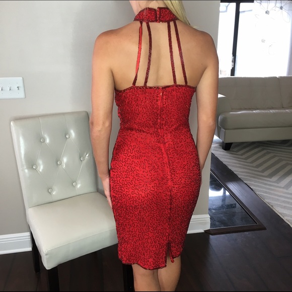 100% silk beaded cocktail dress - Picture 2 of 4