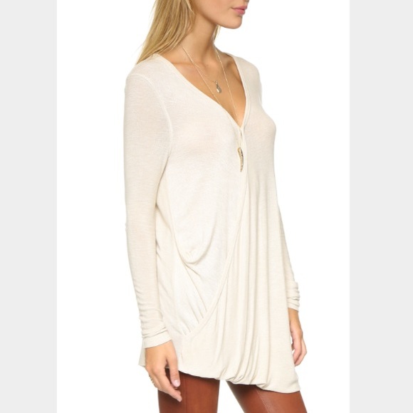 Free People Tops - Free People cream sweater wrap blouse
