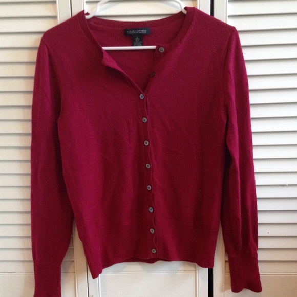 Fuchsia merino wool cardigan