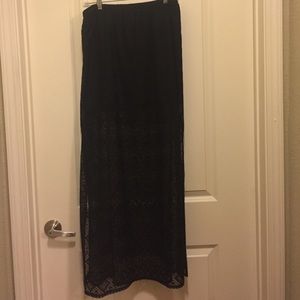 LA Hearts black skirt with sheer long outside!