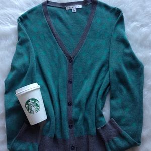 CAbi aqua green cardi with dots 👗👗👗