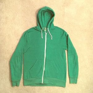 Alternative Earth Green Hoodie Zip Up Size Medium!