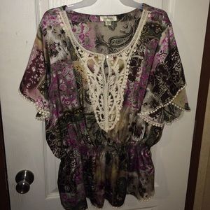 Dress Barn floral dressy top. {size 18/20}