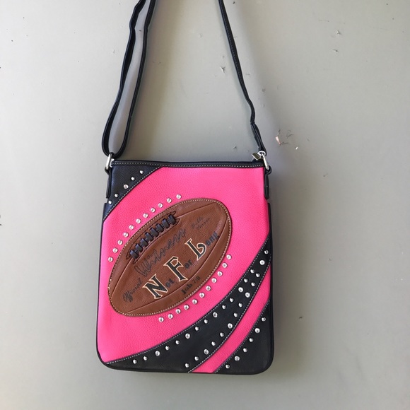 New NFL Fashion Football Studded Crossbody Bag NWT - Picture 3 of 8