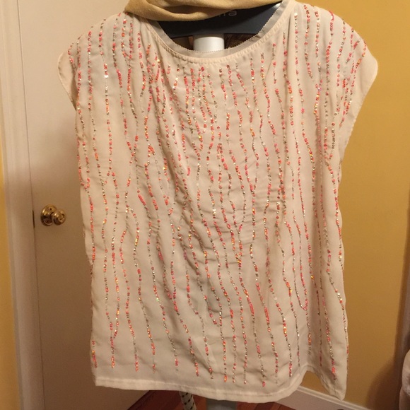 Cap Sleeved Beaded Top