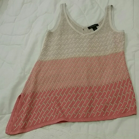 White House Black Market pink ombre loose knit top