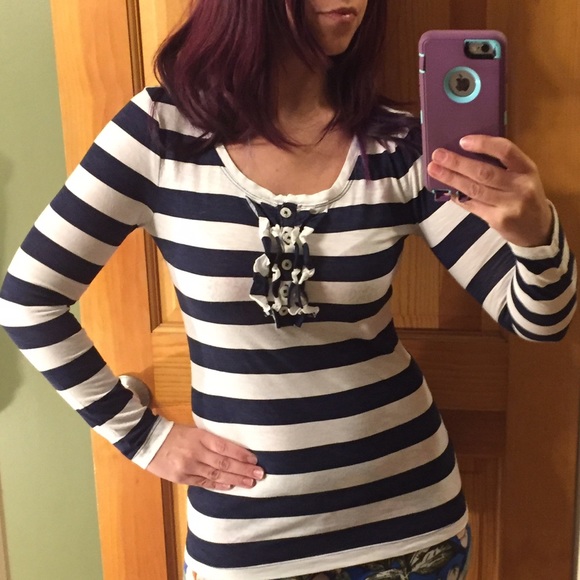 NWOT Women's Old Navy long sleeve striped blouse