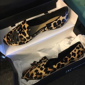 INC Leopard loafer flats - size 8.5, brand new