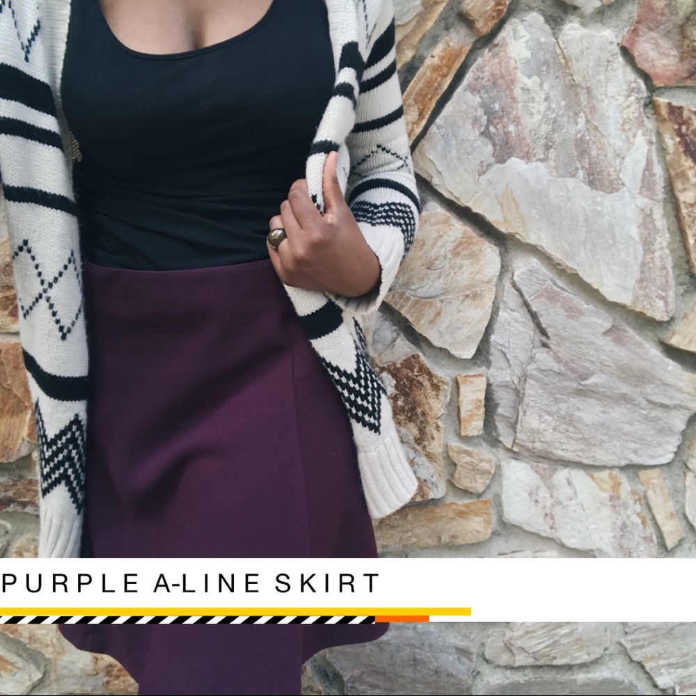 Purple A-Line Skirt