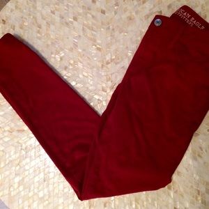 Red American Eagle Jeggings