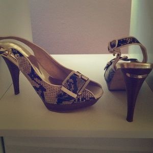 Michael Kors Snakeskin Platform Heels- worn twice