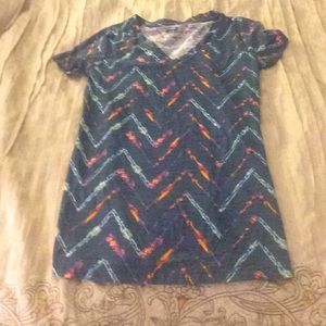 vneck tee with chevron pattern