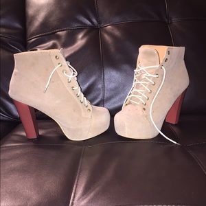 Tan Jeffery Campbell Like Shoes.