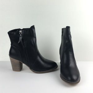 BRAND NEW Black Bucco Booties