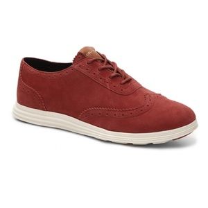 Red Suede Cole Haan Oxford Sneakers
