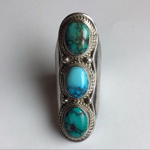 [Vintage] Navajo Silver Turquoise Statement Ring