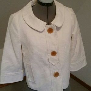 Ann Taylor Loft cropped white jacket