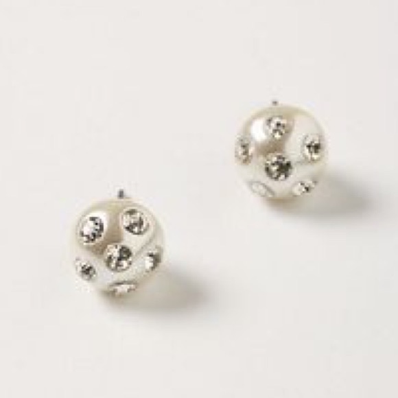 Anthropologie Jewelry Anthropologie White And Gemstone Stud