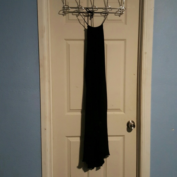 Sexy black halter dress. Extra low v shape back