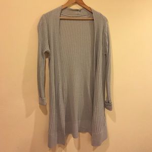 Grey knit long cardigan