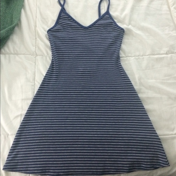Urban Outfitters Stripped Blue Open Back Dress