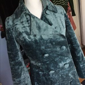 Vintage Joseph Magnin blue velvet blazer