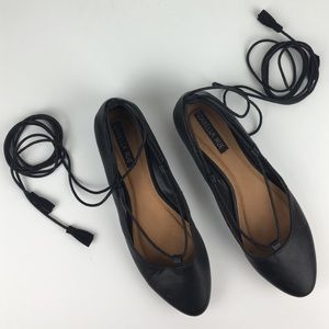 Black Lace Up Flats