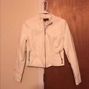 White faux leather jacket