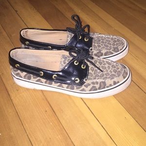 Sperry top sider leopard print shoes