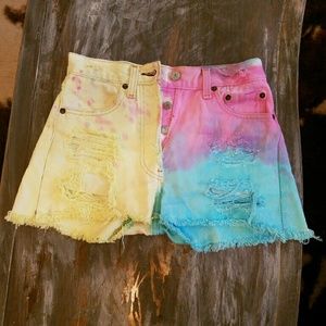 Fun tie dye cut offs