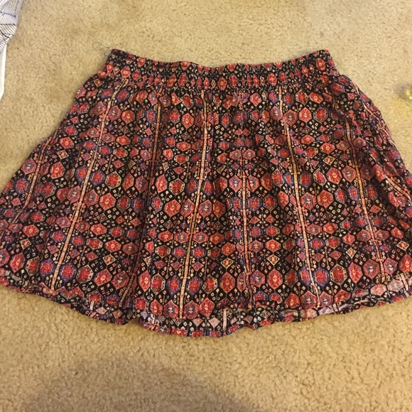 Peasant print mini skirt